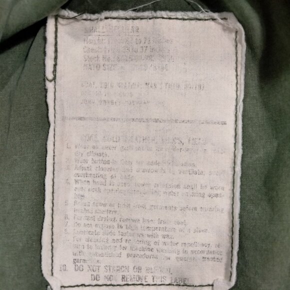 Vtg 60s 70s M-65 Field Jacket Vietnam Era Cold Weather US Army Coat Small - Picture 9 of 16